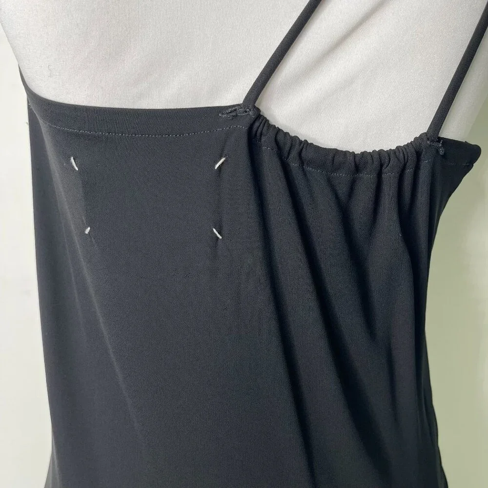 Vintage MARTIN MARGIELA Women's Black Spaghetti Straps Ruffled Mini Dress 42 IT - Picture 6 of 12